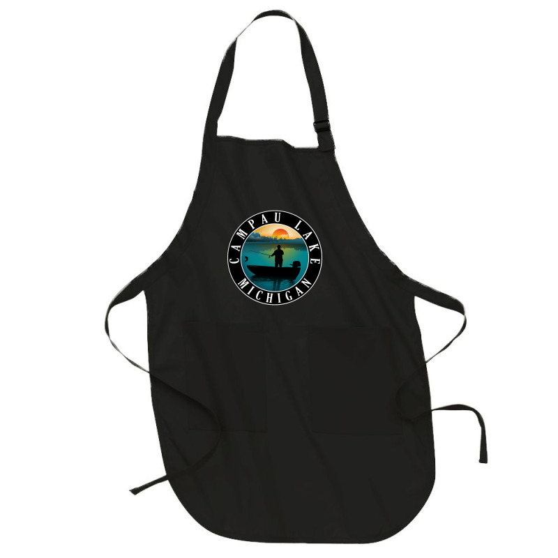 Campau Lake Fishing Michigan Sunset Full-length Apron | Artistshot