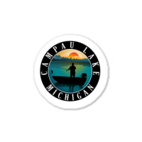 Campau Lake Fishing Michigan Sunset Sticker | Artistshot