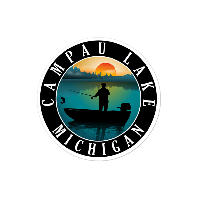 Campau Lake Fishing Michigan Sunset Sticker | Artistshot