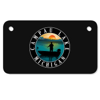 Campau Lake Fishing Michigan Sunset Motorcycle License Plate | Artistshot