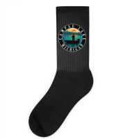 Campau Lake Fishing Michigan Sunset Socks | Artistshot