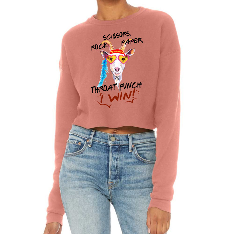 Goat Scissors Rock Paper Throat Punch I Win Cropped Sweater by hoainv | Artistshot