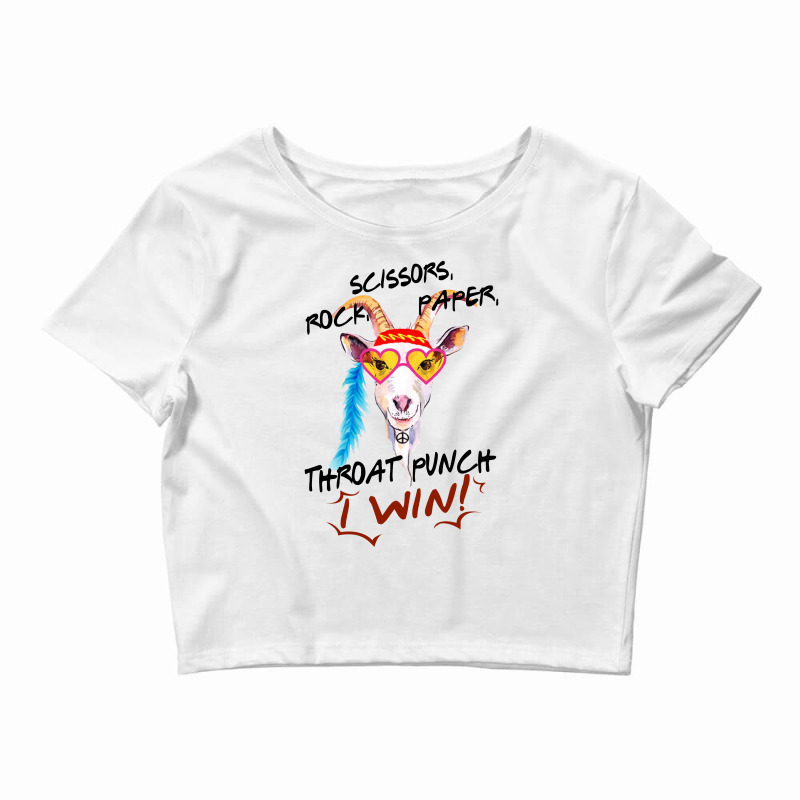 Goat Scissors Rock Paper Throat Punch I Win Crop Top by hoainv | Artistshot