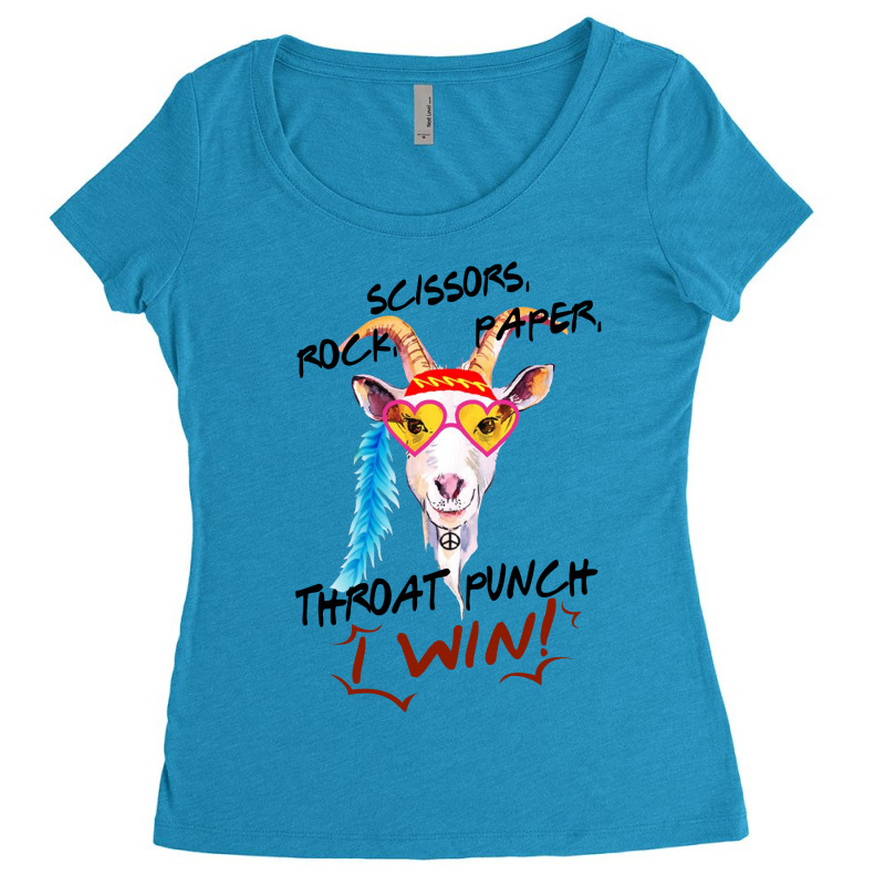 Goat Scissors Rock Paper Throat Punch I Win Women's Triblend Scoop T-shirt by hoainv | Artistshot