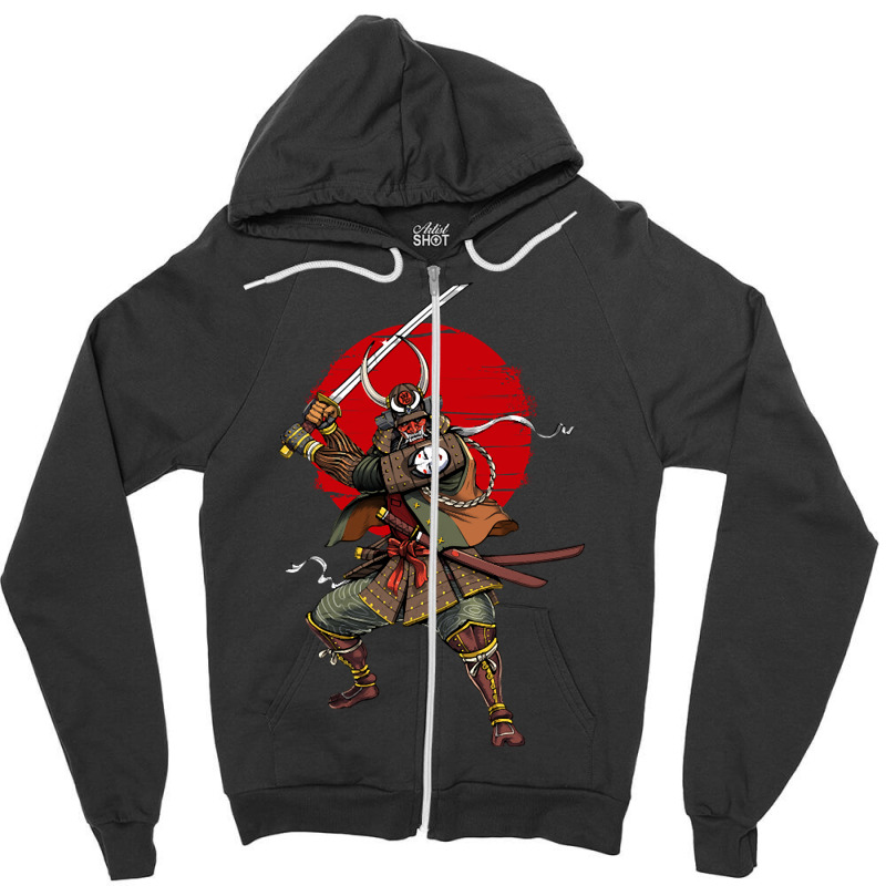 Demon Samurai Warrior Zipper Hoodie | Artistshot