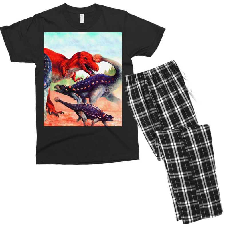 Ankylosaurus Vs Albertosaurus Poster Summer Men's T-shirt Pajama Set | Artistshot