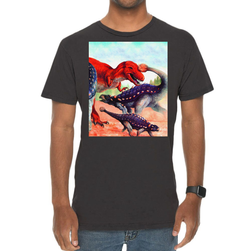 Ankylosaurus Vs Albertosaurus Poster Summer Vintage T-shirt | Artistshot