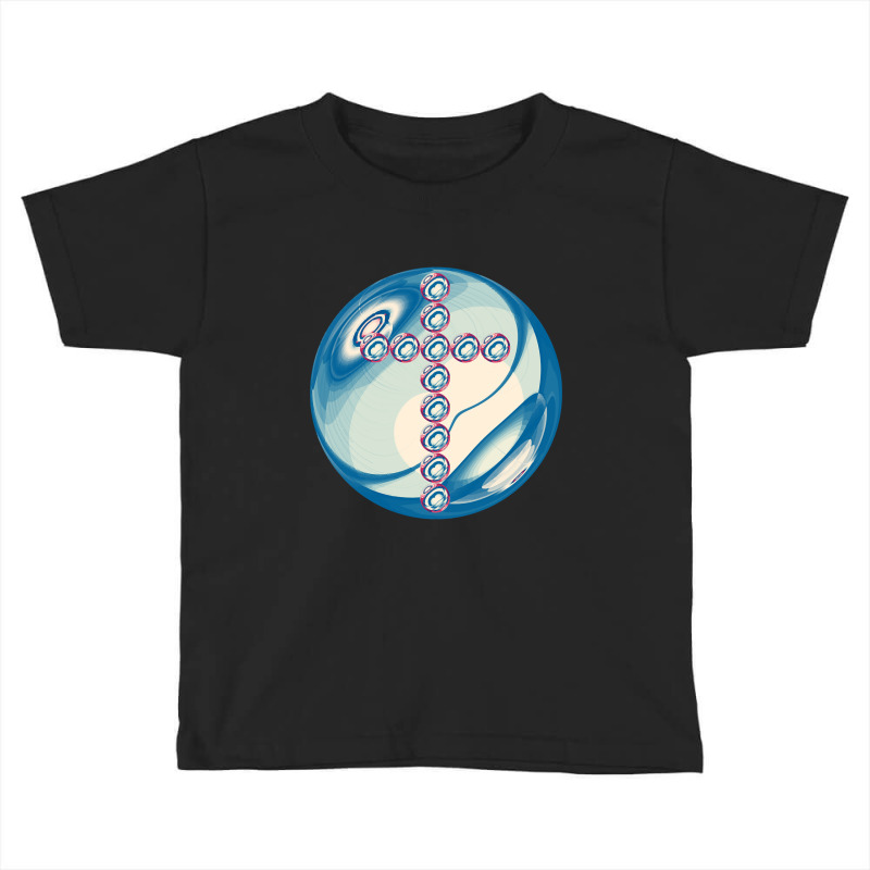 Blueish Cross In Glass Ball Toddler T-shirt by bunchfencing71 | Artistshot