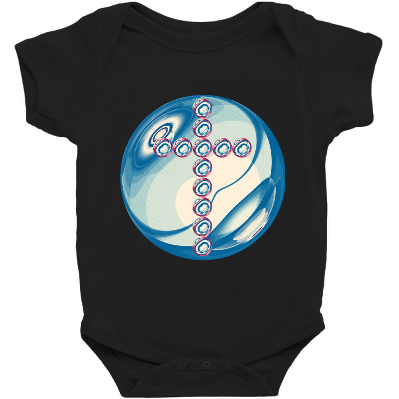 Blueish Cross In Glass Ball Baby Bodysuit by bunchfencing71 | Artistshot