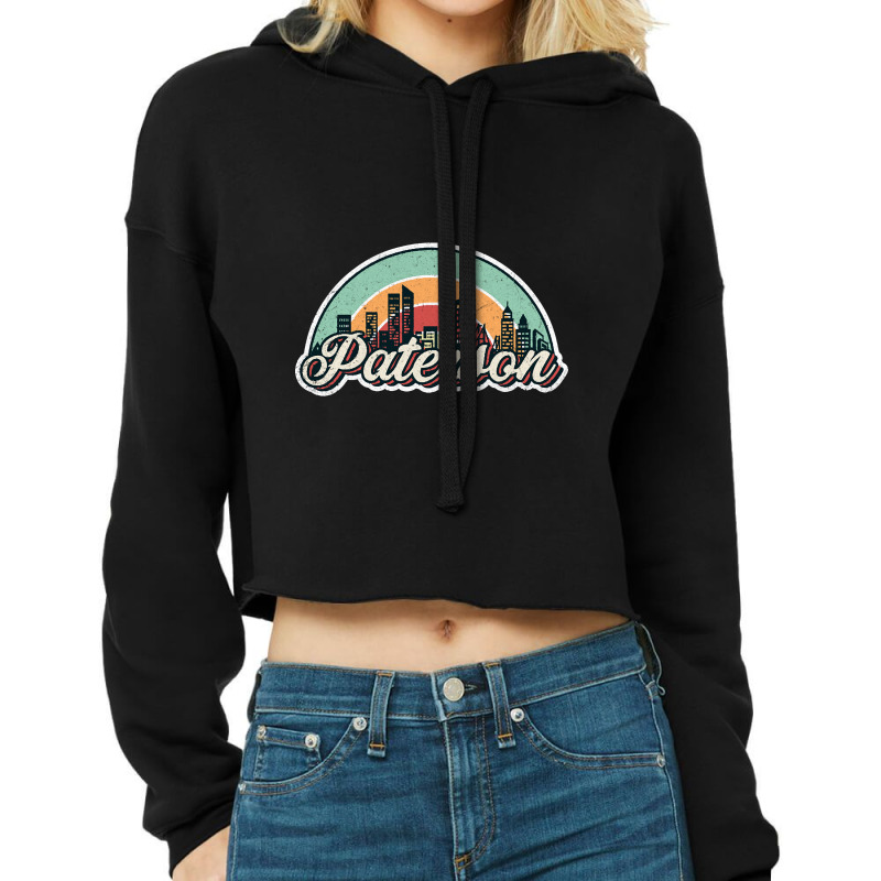 Paterson City Retro Cropped Hoodie by yammerbetween10 | Artistshot