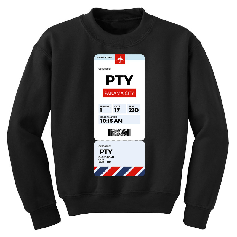 Panama City Boarding Pass Youth Sweatshirt | Artistshot