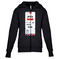 Panama City Boarding Pass Youth Zipper Hoodie | Artistshot