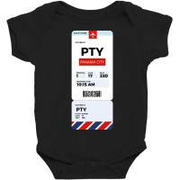 Panama City Boarding Pass Baby Bodysuit | Artistshot