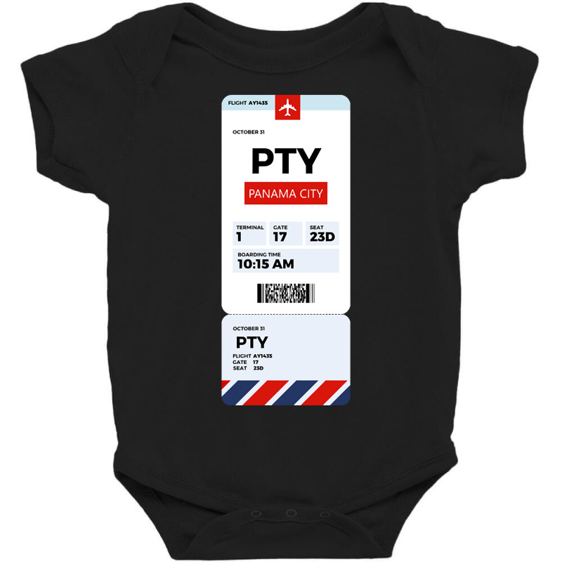 Panama City Boarding Pass Baby Bodysuit | Artistshot