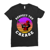 Lacrosse Funny Lacrosse Player Respect The Crease Ladies Fitted T-shirt | Artistshot