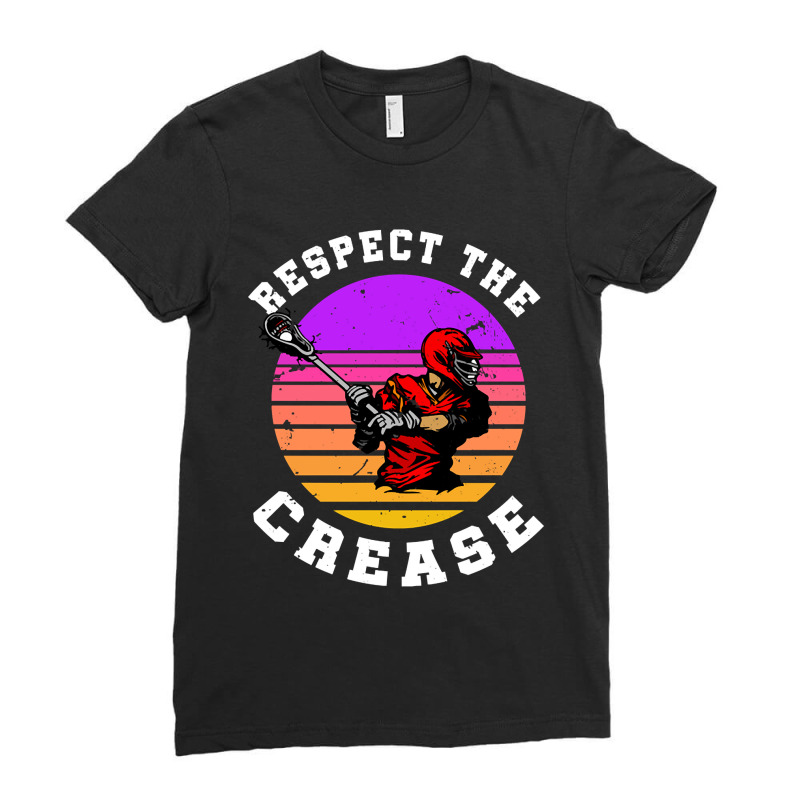 Lacrosse Funny Lacrosse Player Respect The Crease Ladies Fitted T-Shirt by geishascessation326 | Artistshot