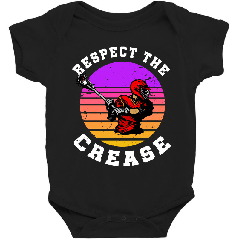 Lacrosse Funny Lacrosse Player Respect The Crease Baby Bodysuit by geishascessation326 | Artistshot