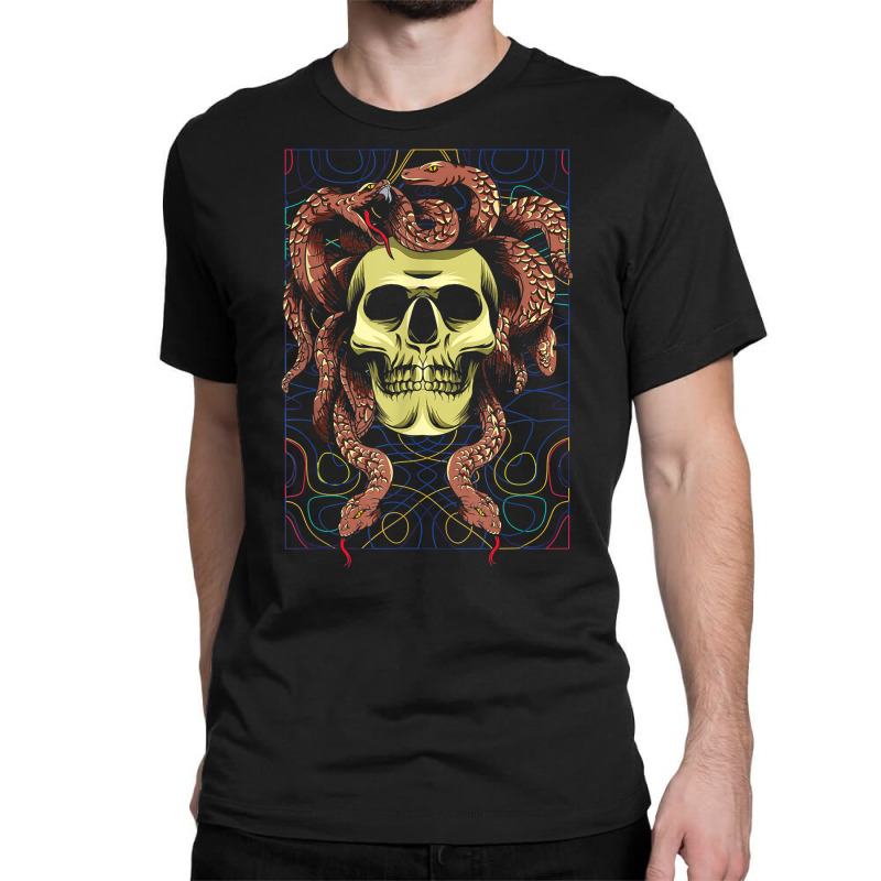 Medusa Gorgon Skull Snake Horror Greek Mythology Monster T Shirt Classic T-shirt by wiltoban | Artistshot