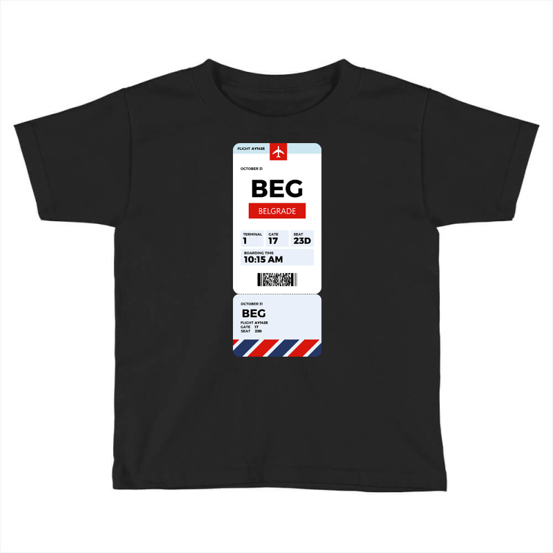 Belgrade Boarding Pass Toddler T-shirt | Artistshot