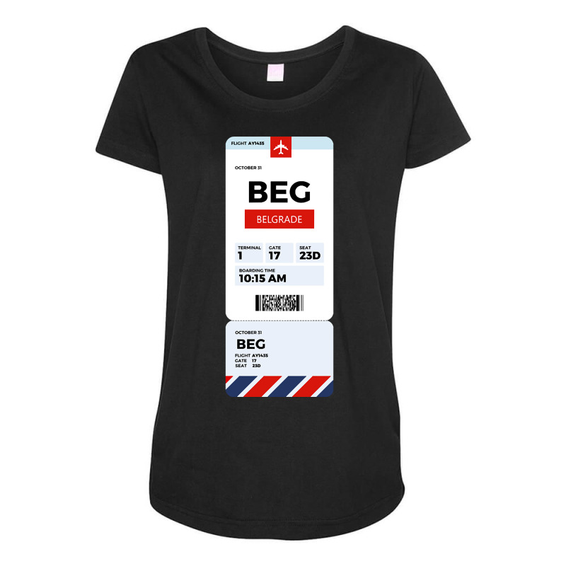 Belgrade Boarding Pass Maternity Scoop Neck T-shirt | Artistshot