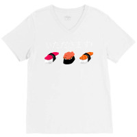 Itadakimasu! Japanese Hiragana Sushi Graphic T Shirt V-neck Tee | Artistshot