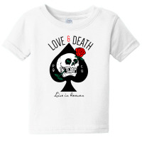 Slogan With Skull Rose Eye Socket Ea Baby Tee | Artistshot