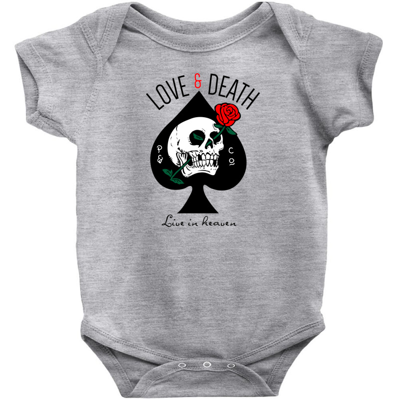 Slogan With Skull Rose Eye Socket Ea Baby Bodysuit by Michelle R Chambers | Artistshot