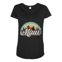 Maui City Retro Maternity Scoop Neck T-shirt | Artistshot