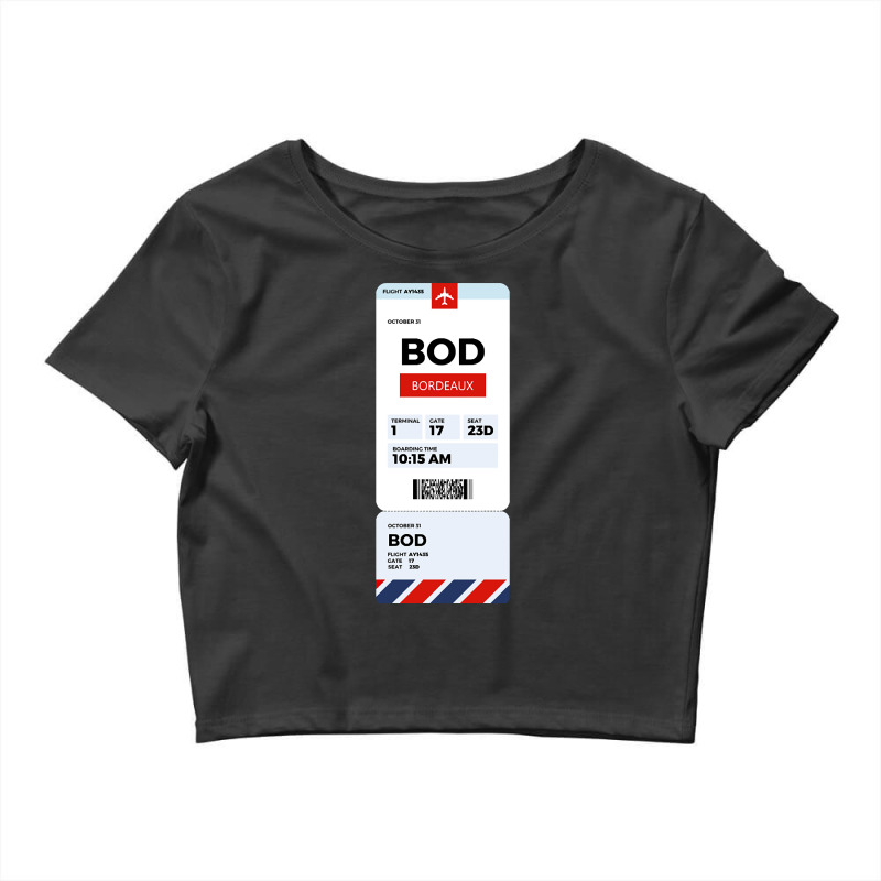 Bordeaux Boarding Pass Crop Top by CrystalRied88 | Artistshot