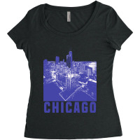 Chicago City Design Women's Triblend Scoop T-shirt | Artistshot