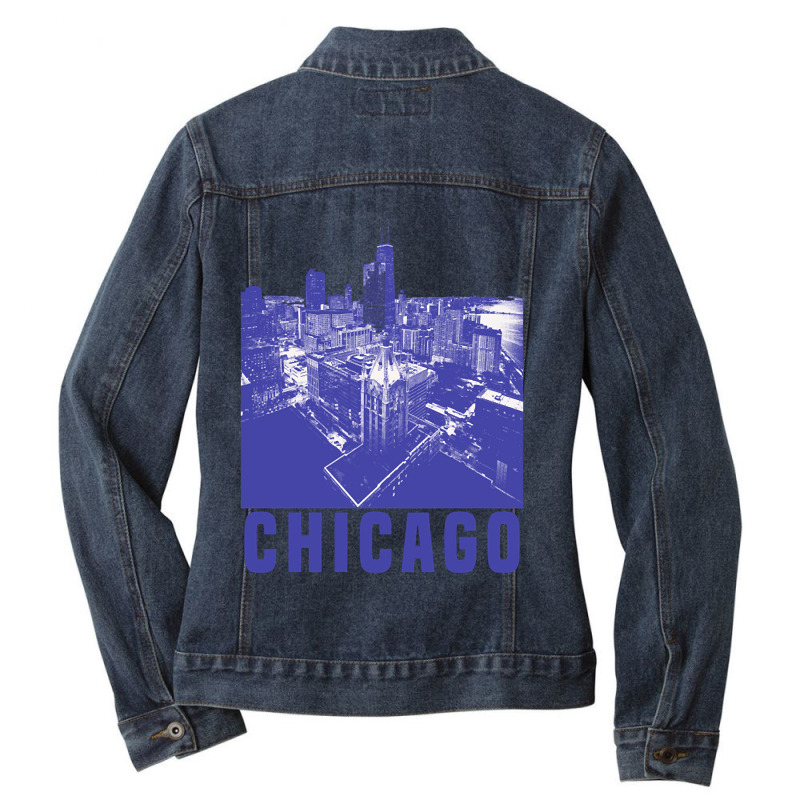 Chicago City Design Ladies Denim Jacket by venbytumny | Artistshot