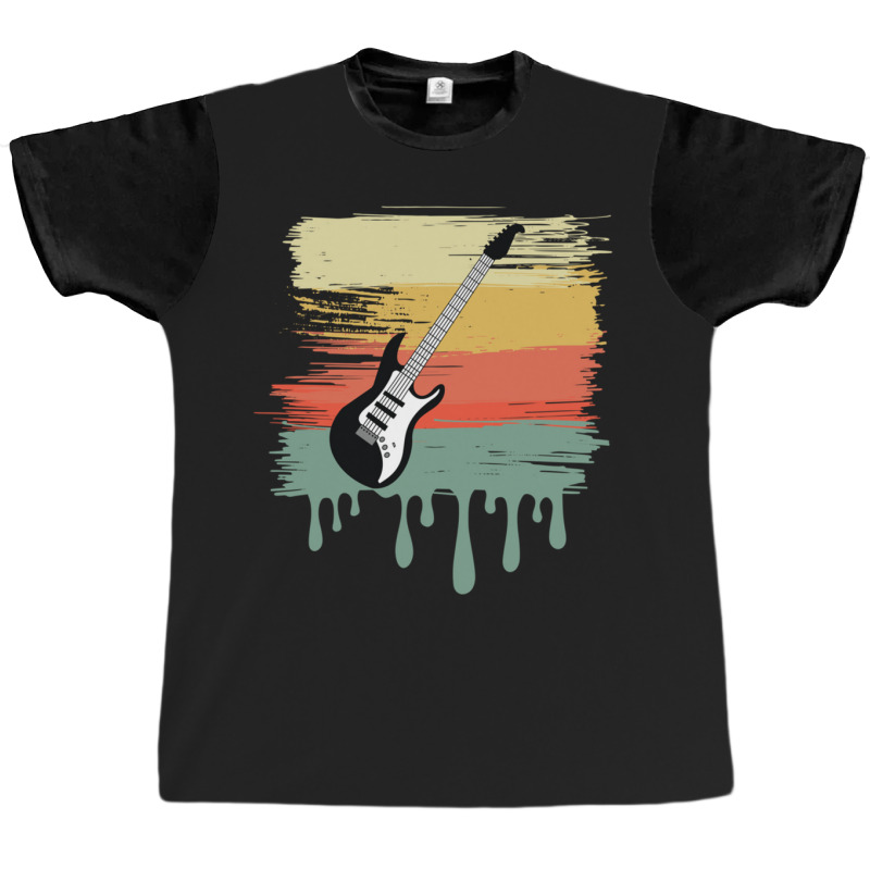 Electric Guitar Vintage Dripping Graphic T-shirt | Artistshot