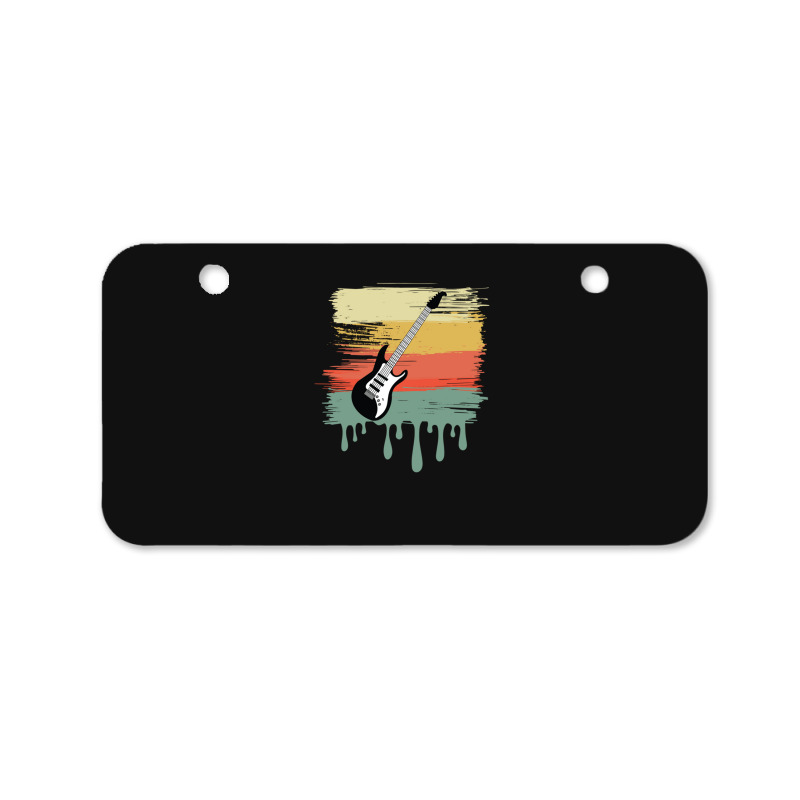 Electric Guitar Vintage Dripping Bicycle License Plate | Artistshot