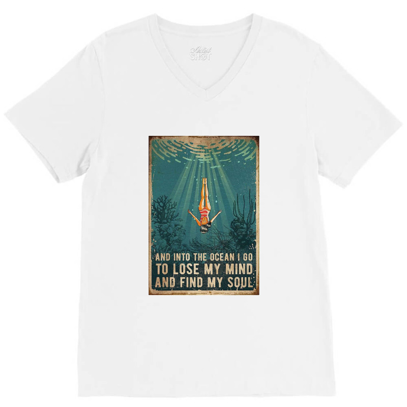 Into The Ocean Poster V-Neck Tee by monicash | Artistshot