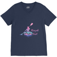 Ocean T Shirt Boating Boat Kayak Girl Pontoon Lake Summer 2022 V-neck Tee | Artistshot