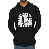 Carroll Lake Ice Fishing Michigan Lightweight Hoodie | Artistshot