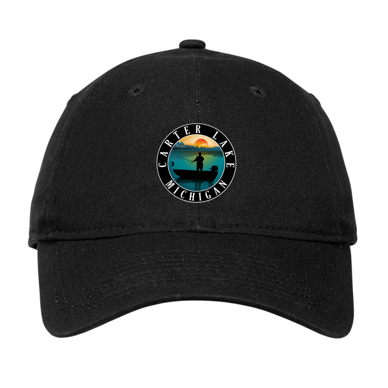 Carter Lake Fishing Michigan Sunset Adjustable Cap by fencingderby989 | Artistshot