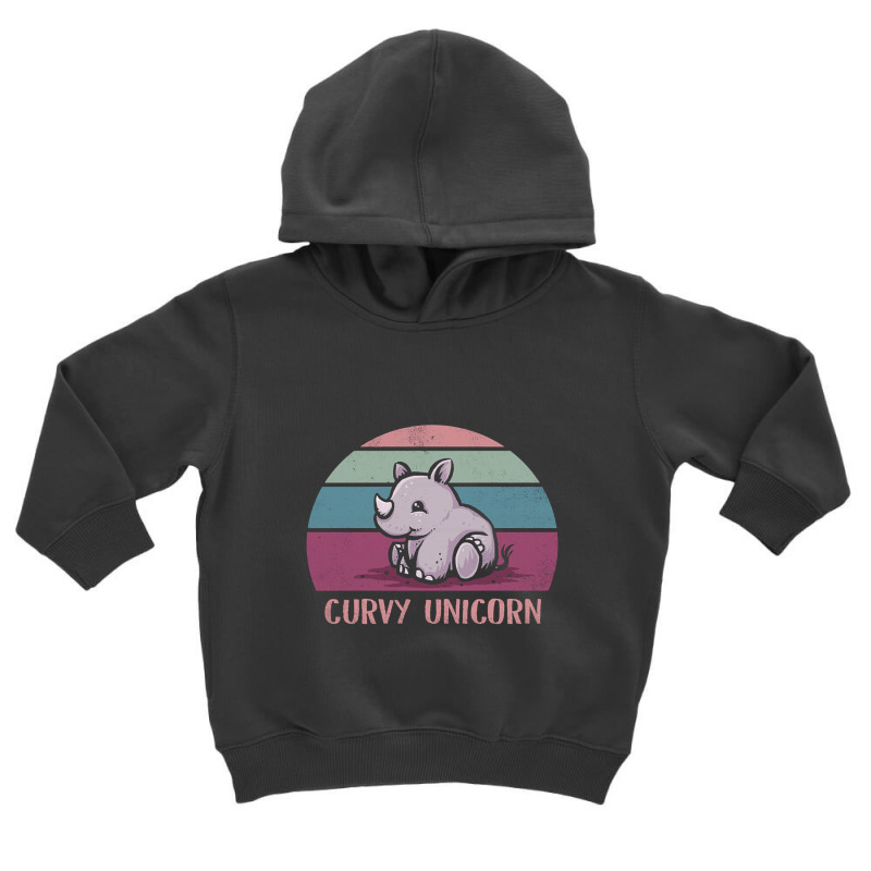 Curvy Unicorn Toddler Hoodie by BrianneRemers65 | Artistshot