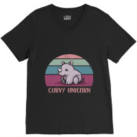 Curvy Unicorn V-neck Tee | Artistshot