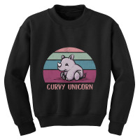 Curvy Unicorn Youth Sweatshirt | Artistshot