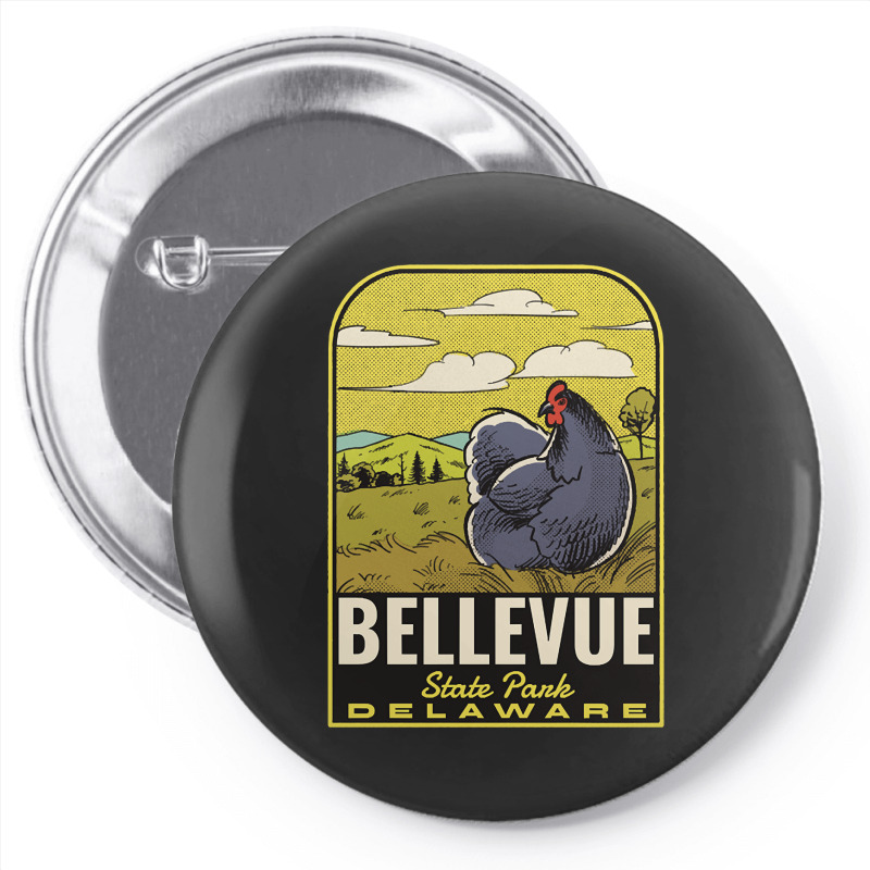 Bellevue State Park De Vintage Travel Pin-back Button | Artistshot