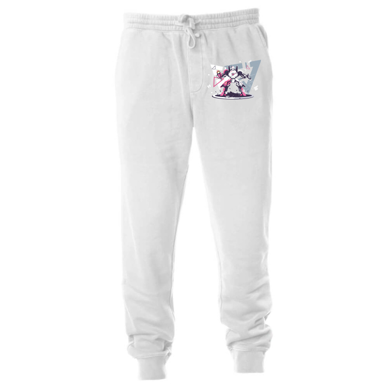 Flat Pink And White Battle Robot With Geometric Shapes Concept Unisex Jogger | Artistshot