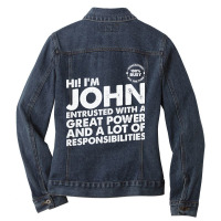 Busy John Ladies Denim Jacket | Artistshot