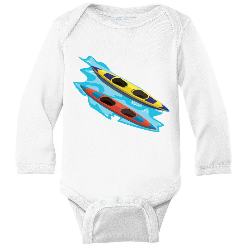 Ocean T Shirt Boating Boat Kayaking Kayak Pontoon Lake Summer Long Sleeve Baby Bodysuit | Artistshot