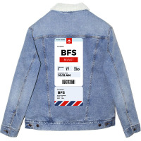 Belfast Boarding Pass Unisex Sherpa-lined Denim Jacket | Artistshot