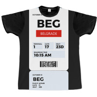 Belgrade Boarding Pass Graphic T-shirt | Artistshot