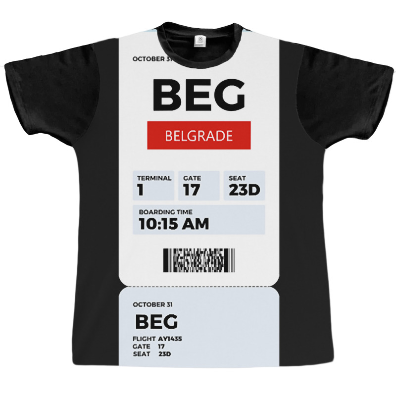 Belgrade Boarding Pass Graphic T-shirt | Artistshot