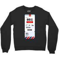 Belgrade Boarding Pass Crewneck Sweatshirt | Artistshot