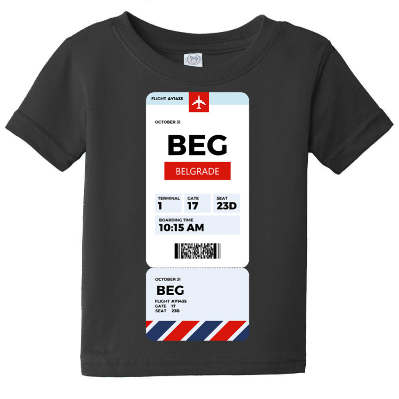 Belgrade Boarding Pass Baby Tee | Artistshot