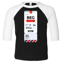 Belgrade Boarding Pass Toddler 3/4 Sleeve Tee | Artistshot